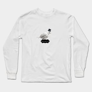 Bird Gentelman Wearing Cylinder Hat Long Sleeve T-Shirt